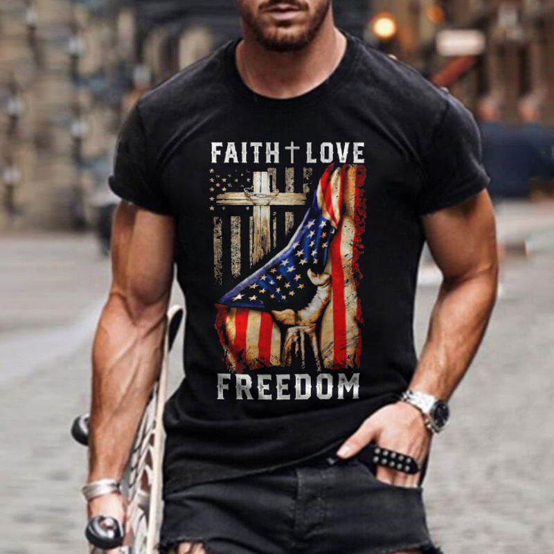 Faith + Love Freedom Printed Men's T-shirt