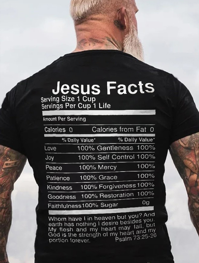 Jesus Facts Letter Printed Men's T-shirt