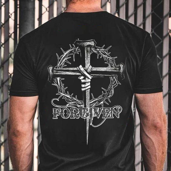 Forgiven Cross Printed Men's T-shirt