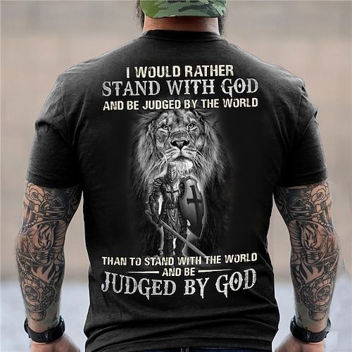 I Would Rather Stand With God Print Men's T-shirt