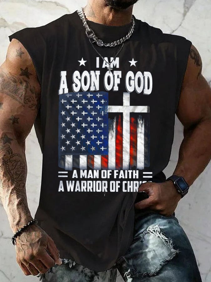Men's I Am A Son Of God Print Tank Top