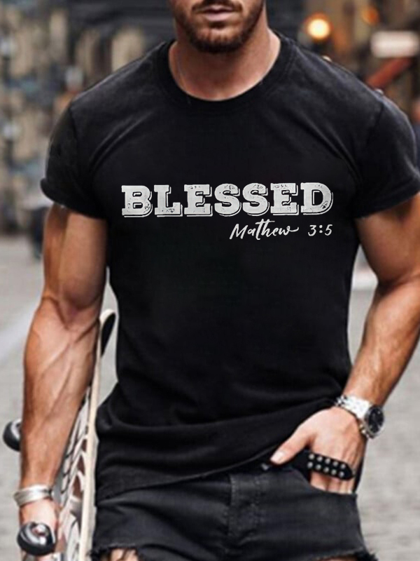 Blessed Mathew 3:5 Print Men's T-shirt