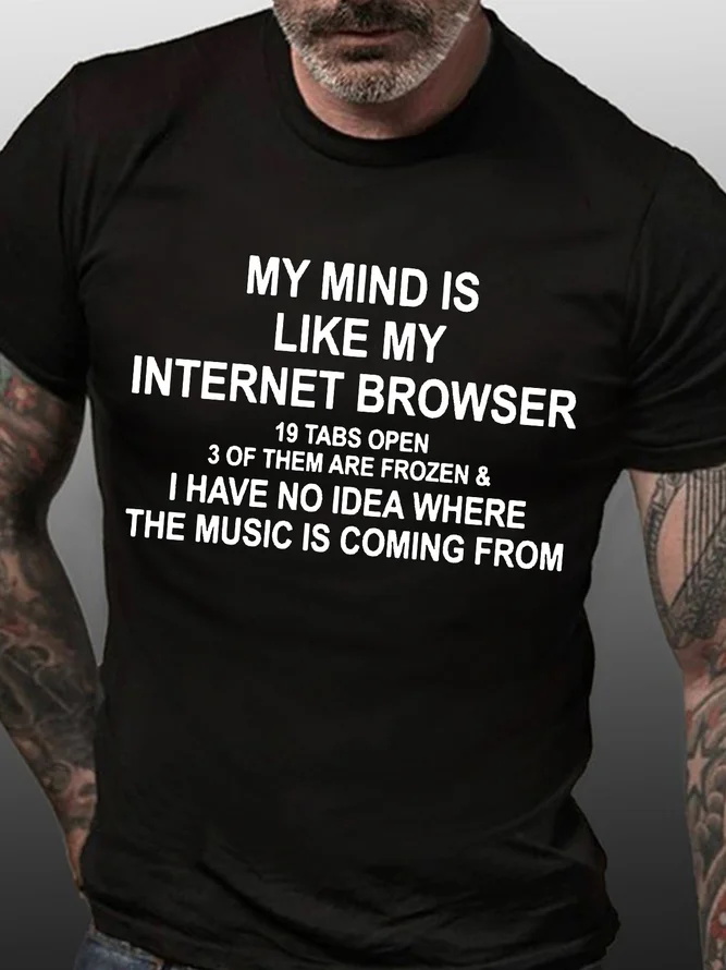 My Mind Is Like My Internet Browser Print Men's T-shirt