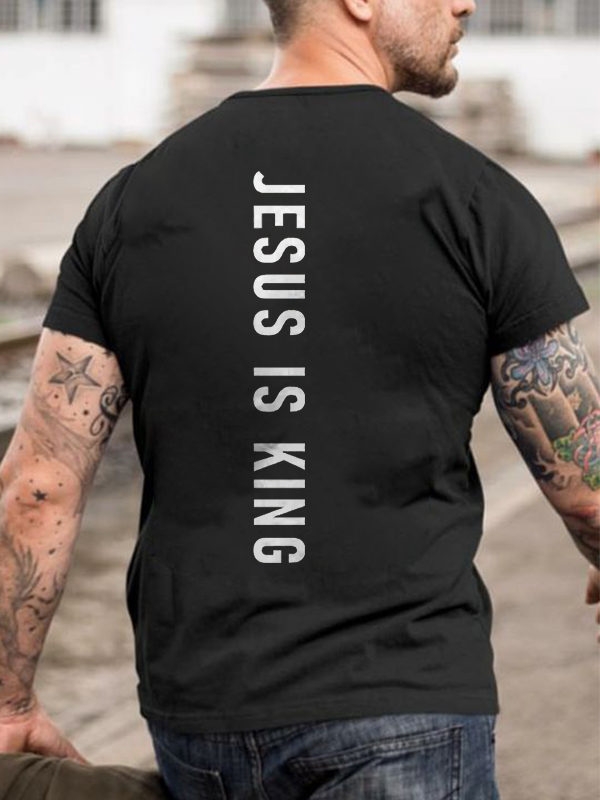 Jesus Is King Printed Men's T-shirt