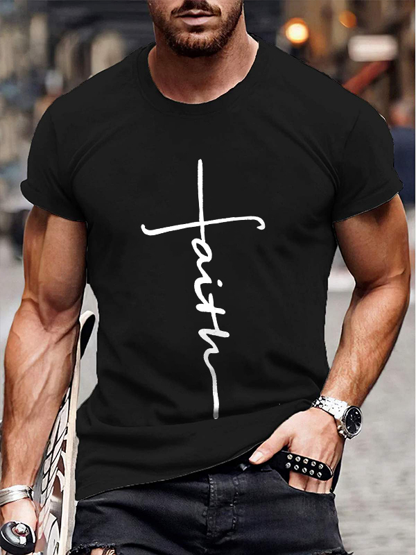 Faith Letter Print Men's T-shirt