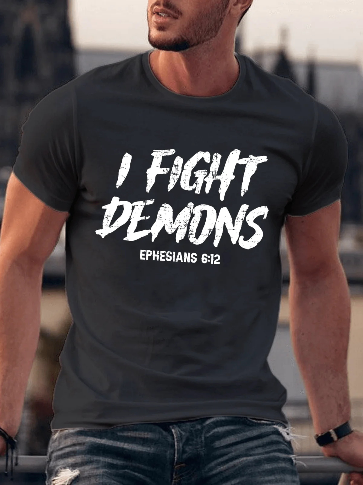 I Fight Demons Printed Men's T-shirt