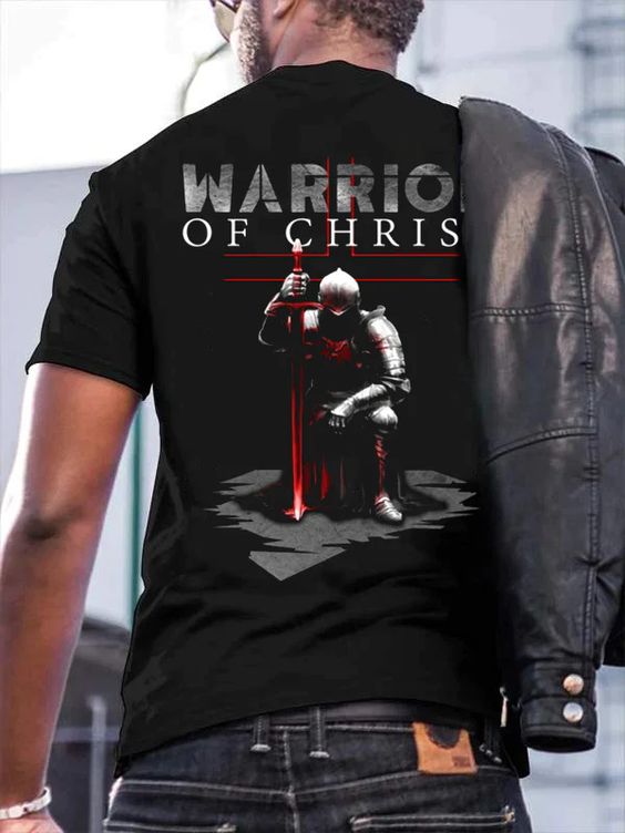 Warrior Of Christ Printed Men's T-shirt