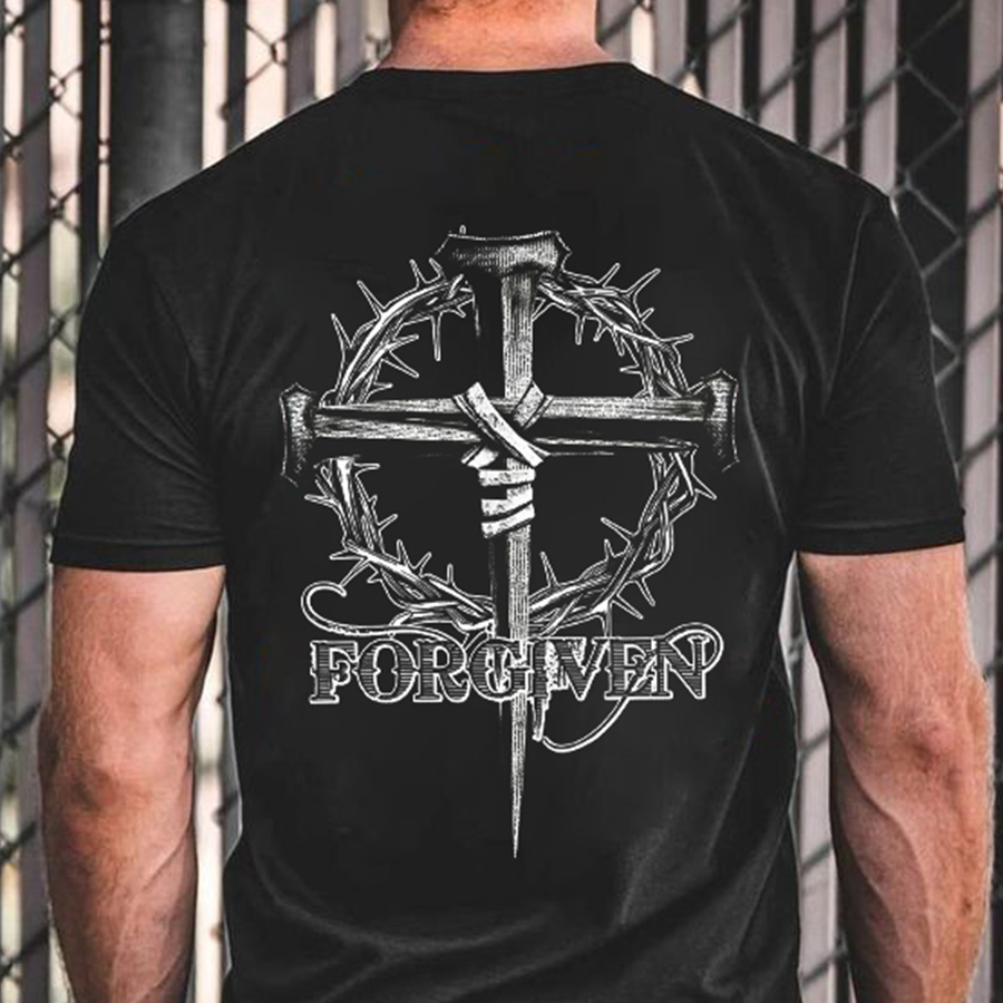 Forgiven Cross Printed Men's T-shirt