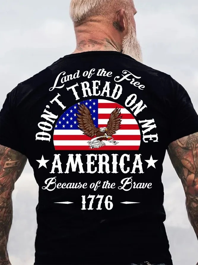 Land Of The Free Flag Print Men's T-shirt