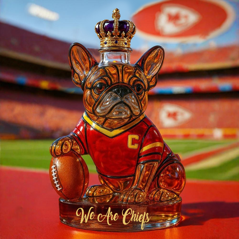 🐕🏈French Bulldog Whiskey Bottle🍺