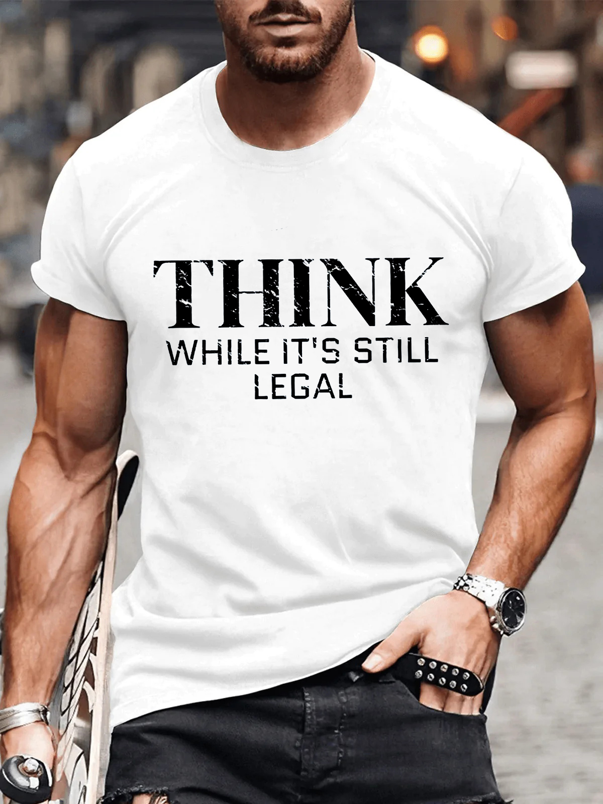 Think While It's Still Legal Printed Men's T-shirt