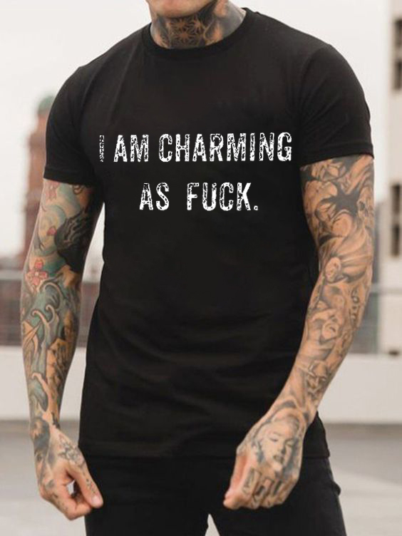 I Am Charming As F**k Print Men's T-shirt