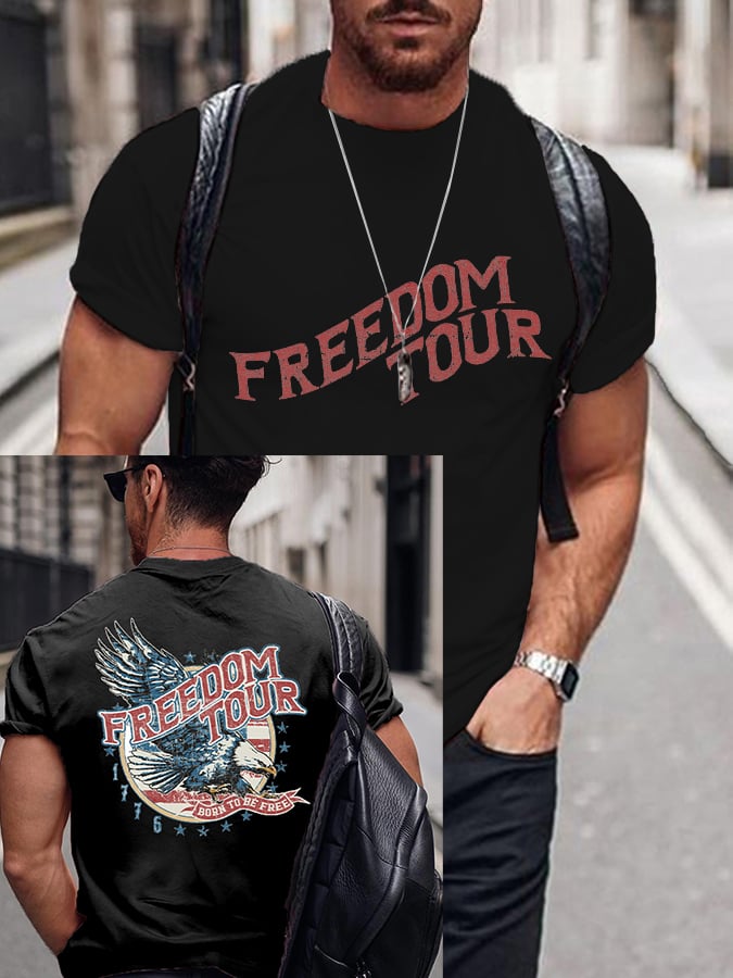 Men's Vintage 4th of July Print T-Shirt