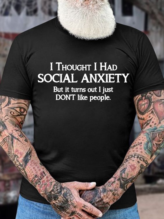 I Thought I Had Social Anxiety Print Men's T-shirt