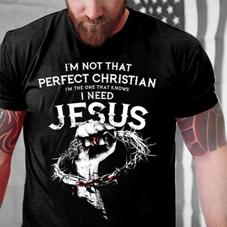 I'm Not That Perfect Christian Printed Men's T-shirt