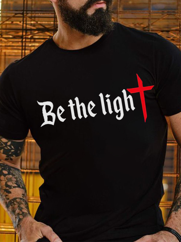 Be The Light Cross Print Men's T-shirt
