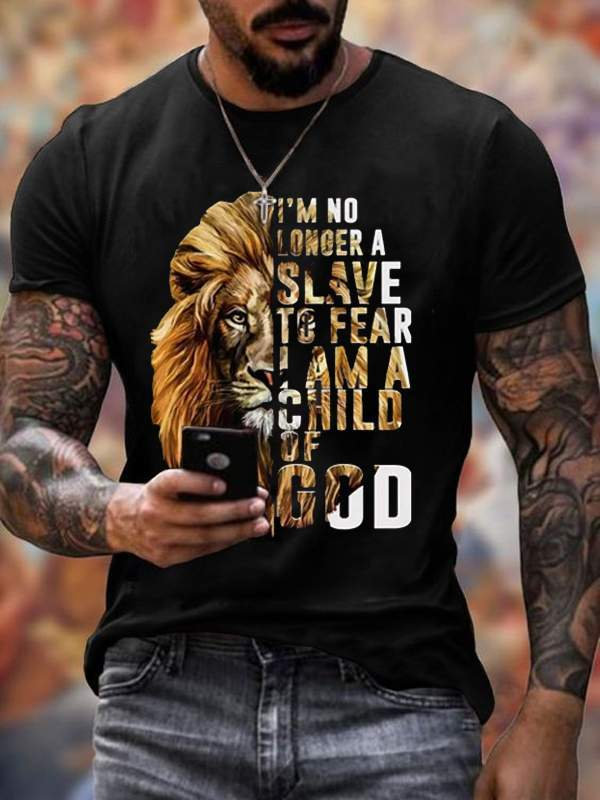 I'm No Longer A Slave To Fear I Am A Child Of God Printed Men's T-shirt