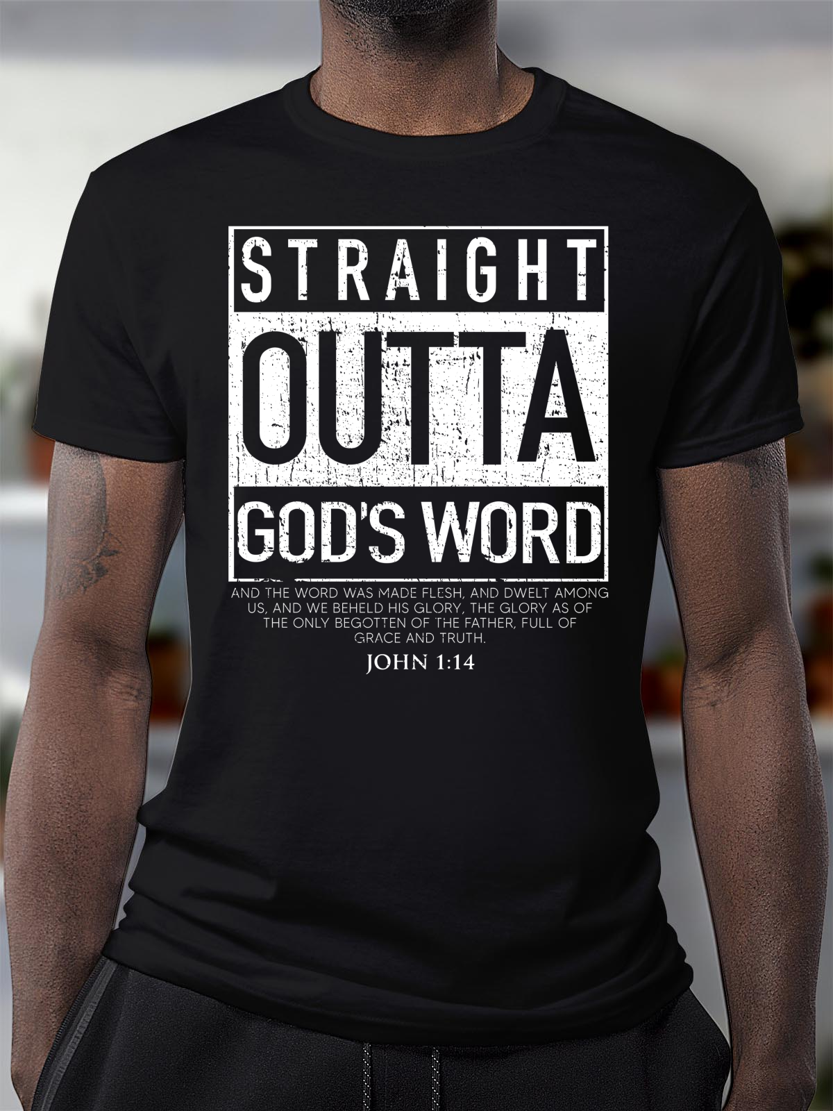 Straight Outta God's Word Printed Men's T-shirt