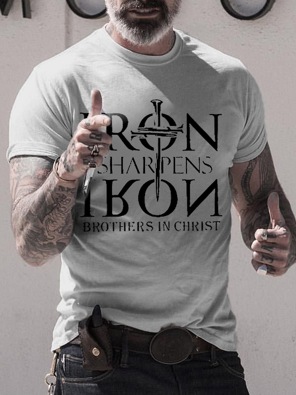 Iron Sharpens Others In Christ Printed Men's T-shirt