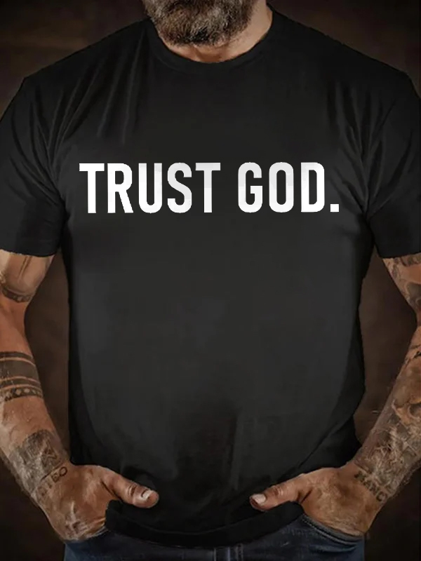 Trust GOD Print Men's T-shirt
