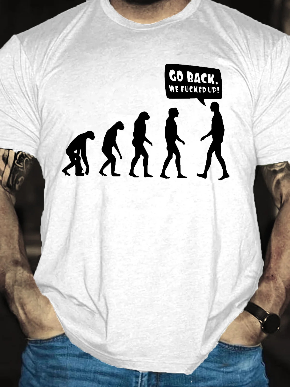 Go Back, We F*cked Up! Printed Men's T-shirt