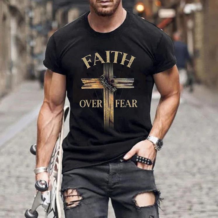 Faith Over Fear Printed Men's T-shirt