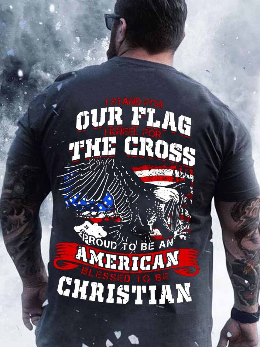 I Stand For Our Flag Print Men's T-shirt