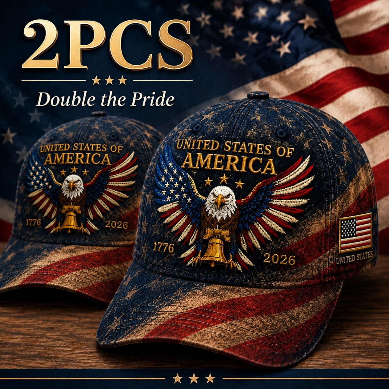 Premium Crafted USA Patriotic Eagle Cap