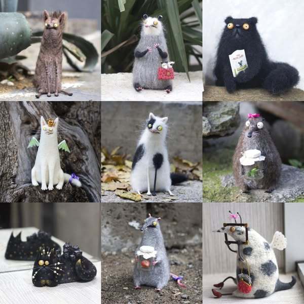 🔥Hot Sale 49% OFF🌟🐭👀Handmade Wool Felt Big-Eyed Panicked Weirdo — Quirky Plush Pal🧶