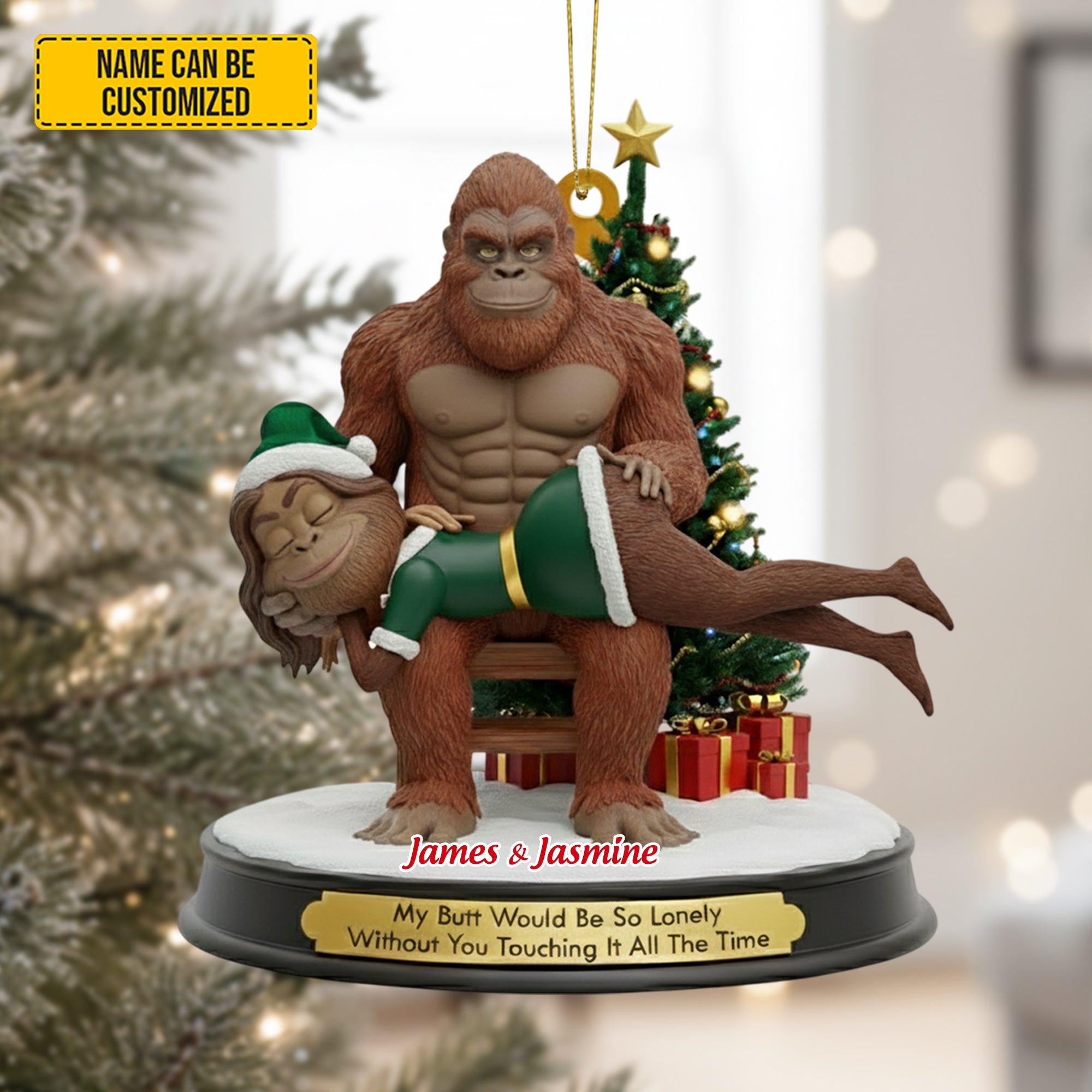 Bigfoot Couple Ornament – Personalized Funny Christmas Gift