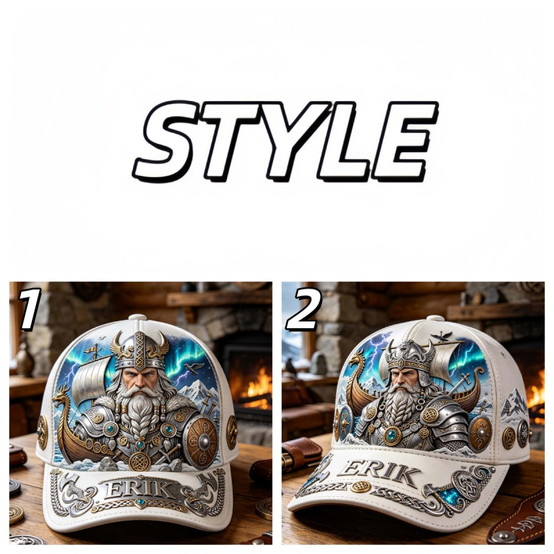 Personalized viking warrior themed baseball cap
