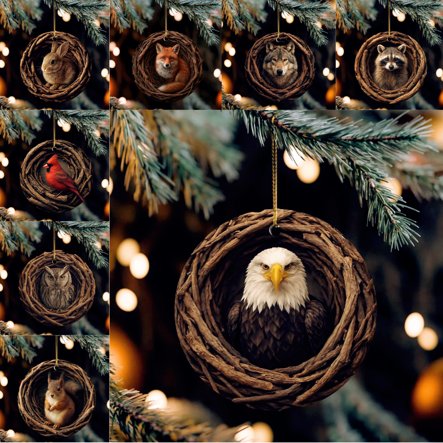 Woodland Friends Christmas Ornament Collection