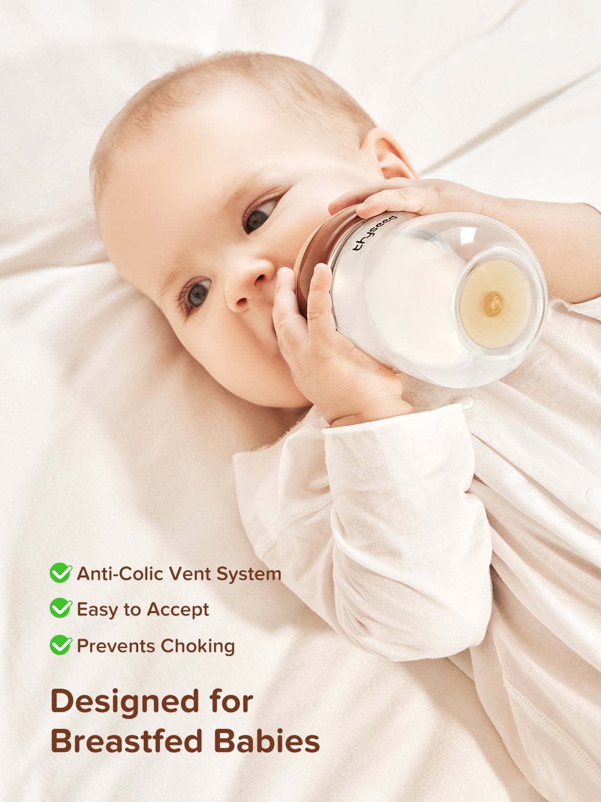 Thyseed Glass Natural Anti-colic Baby Bottle