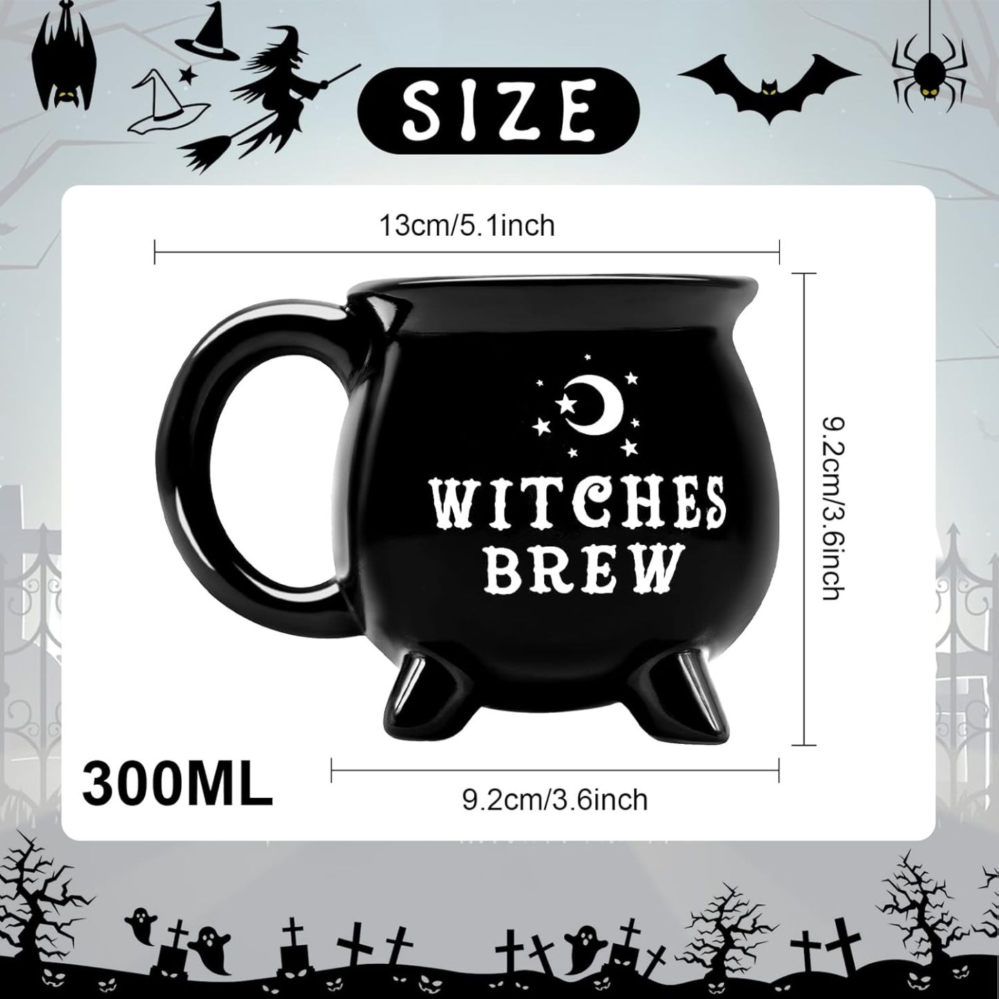Witches Brew Cauldron Stoneware Mug