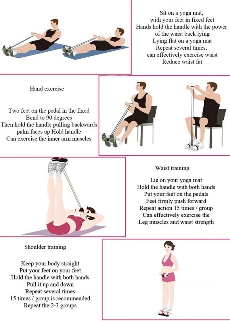 💕Flash Sale 50% OFF✨Fitness Resistance Bands-4 Tube Pedal Ankle Puller