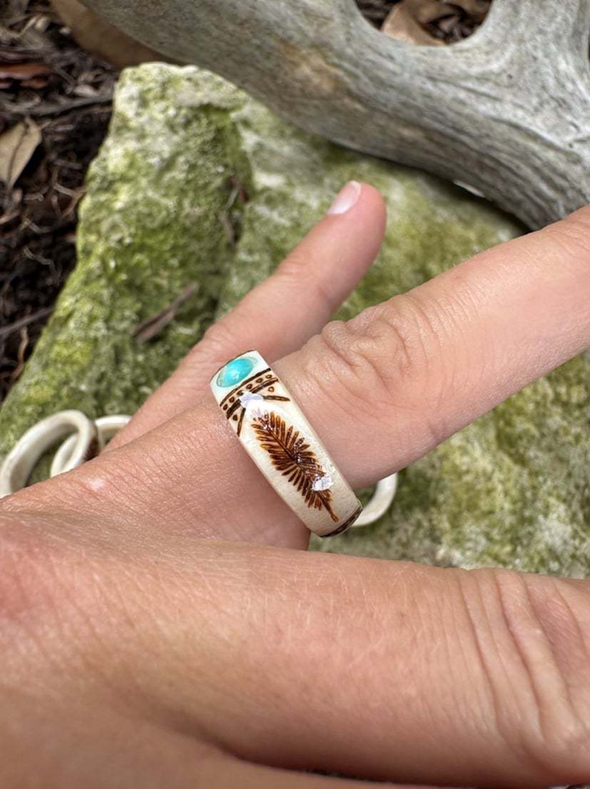 🔥Special Offer 49% OFF-💍Hand Carved Antler Ring 🌏Made From Natural Shed Antlers