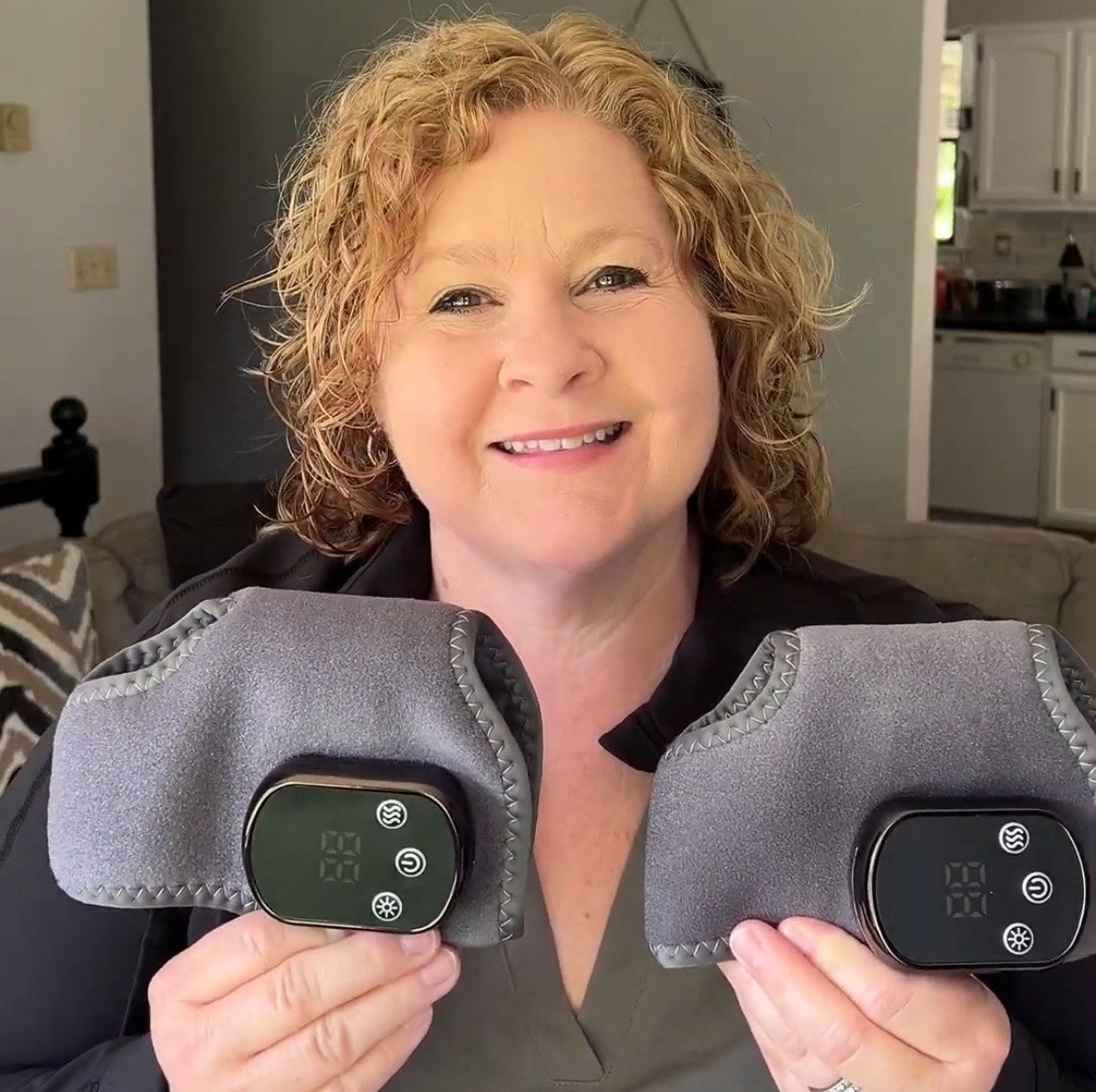 Customer holding Soleva massagers