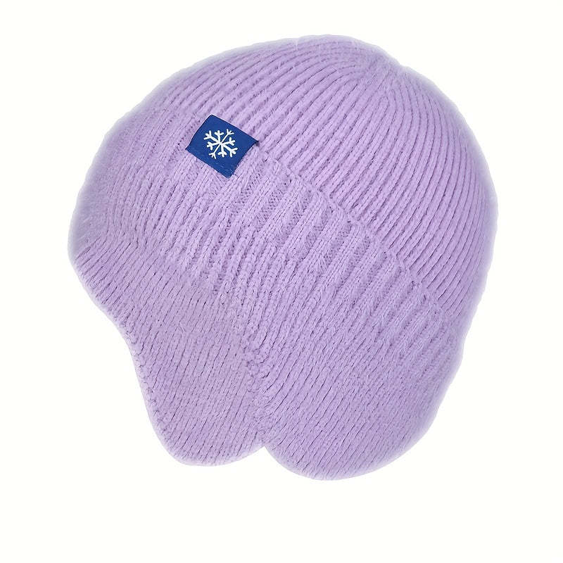 Stylish Snowflake Knitted Beanie with Ear Protection - Warm, Soft, and Coldproof