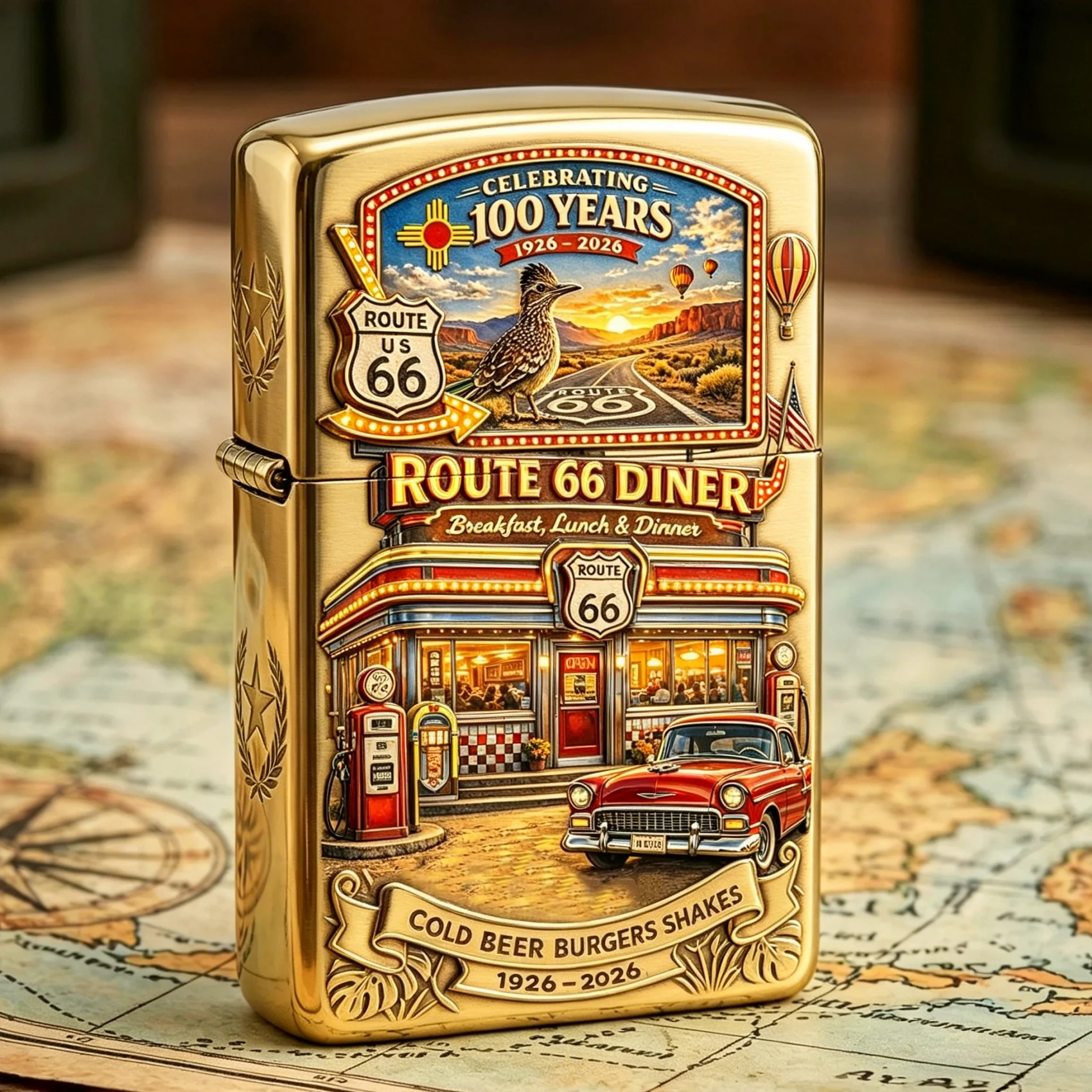 🔥FLASH SALE: 60% OFF!🎁U.S. Route 66 Centennial Commemorative Lighter