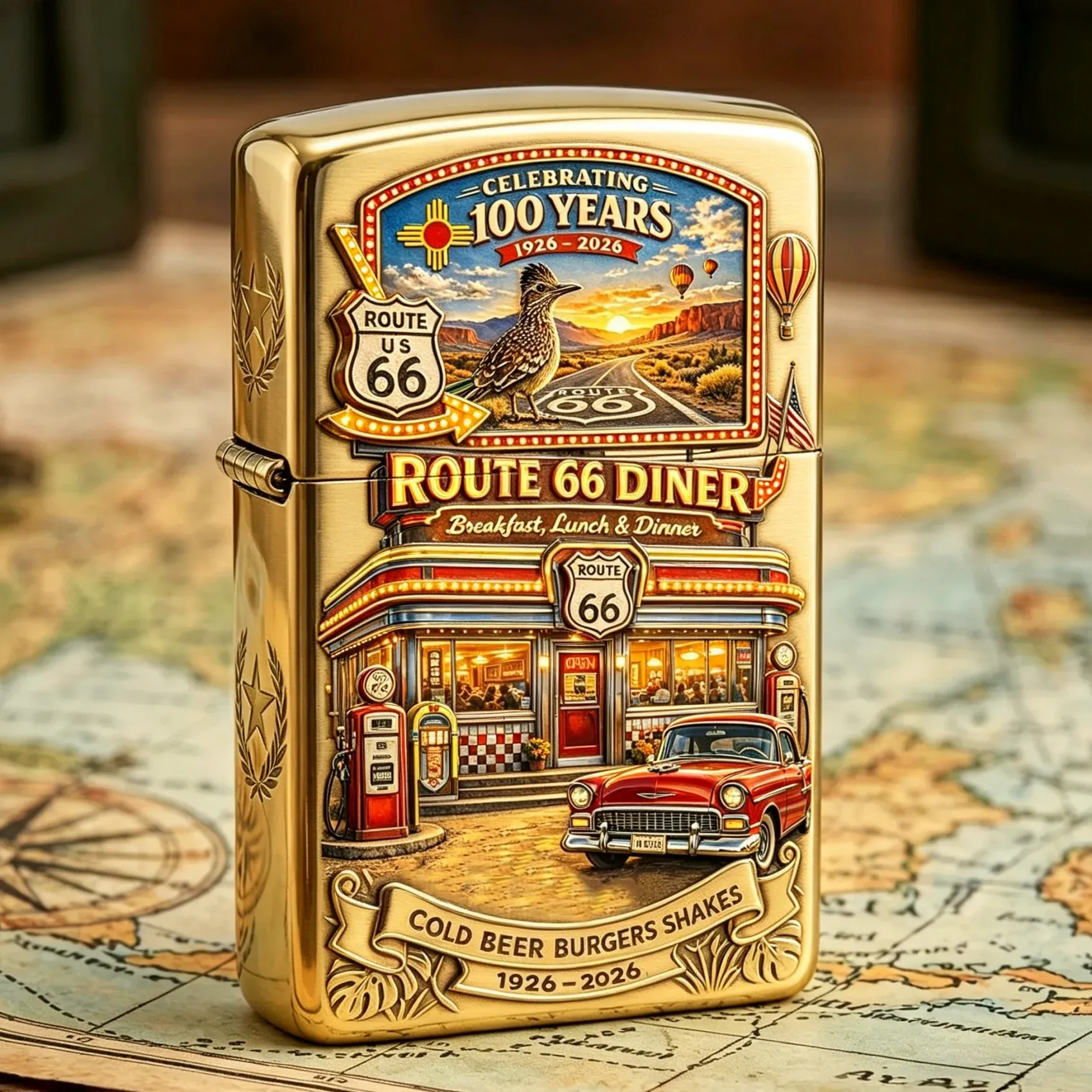 🔥FLASH SALE: 60% OFF!🎁U.S. Route 66 Centennial Commemorative Lighter