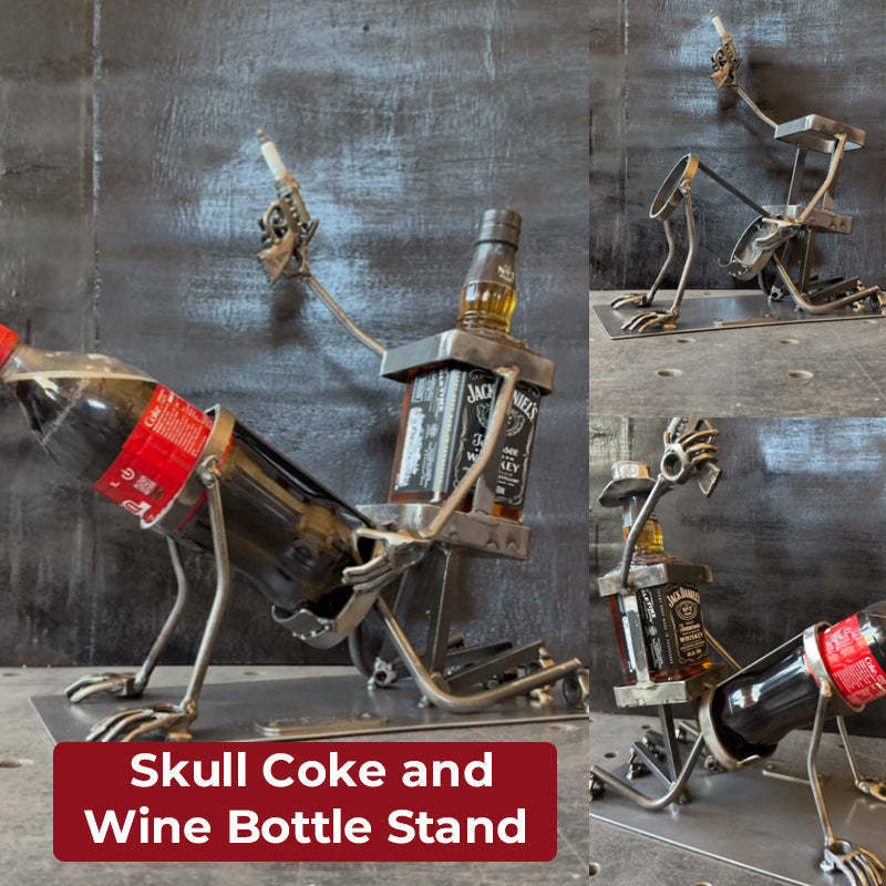 Skull Coke and Wine Bottle Stand