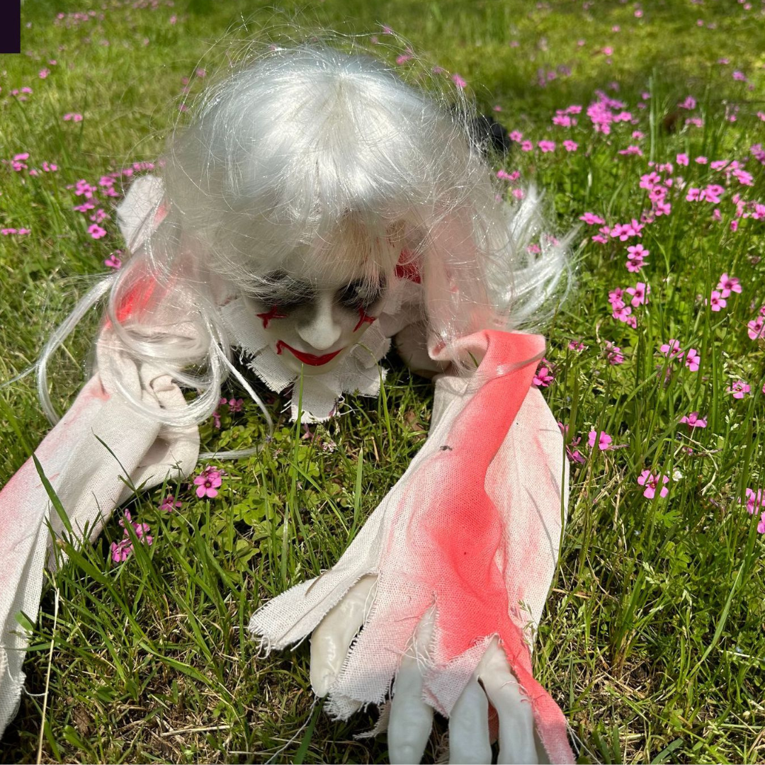 4 Ft. Halloween Scary Yard Animated Crawling Creepy Ghost Long Hair Horror Voice Skeleton Halloween Decoration