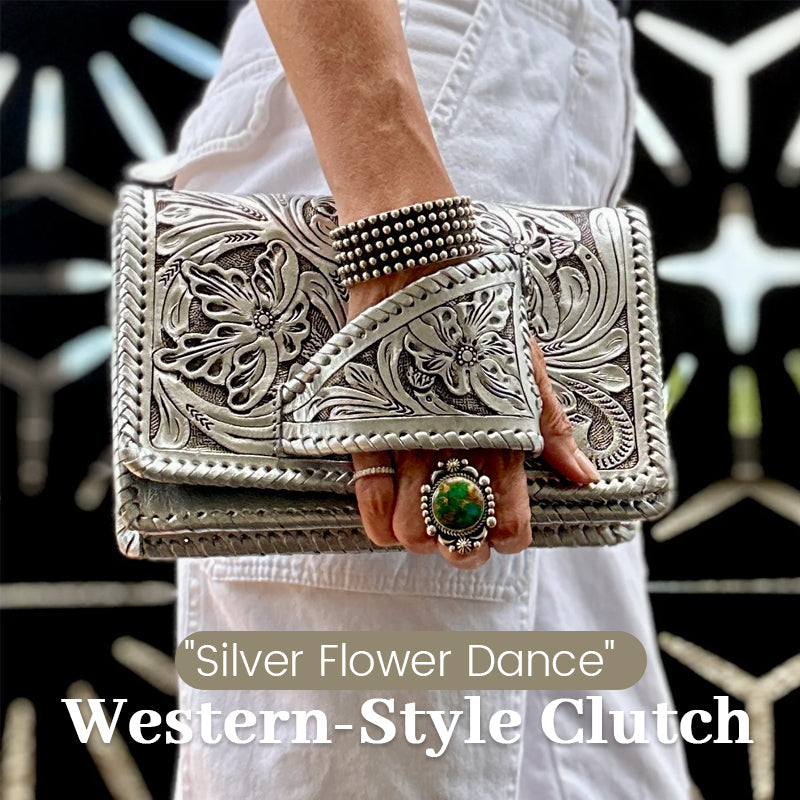 "Silver Flower Dance" Western-Style Clutch