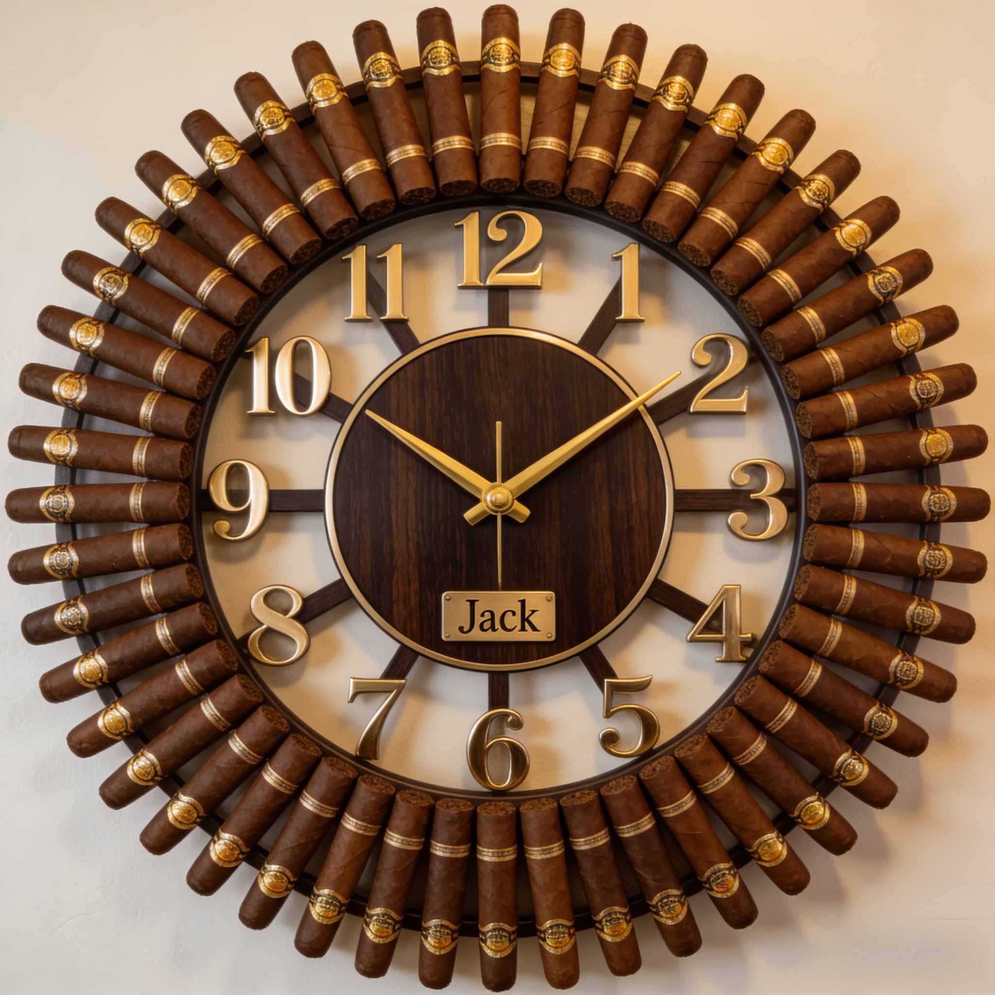 Personalized Cigar-Themed Decorative Wall Clock