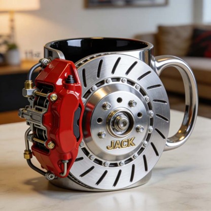 Personalized Car Brake Disc-Themed Mug