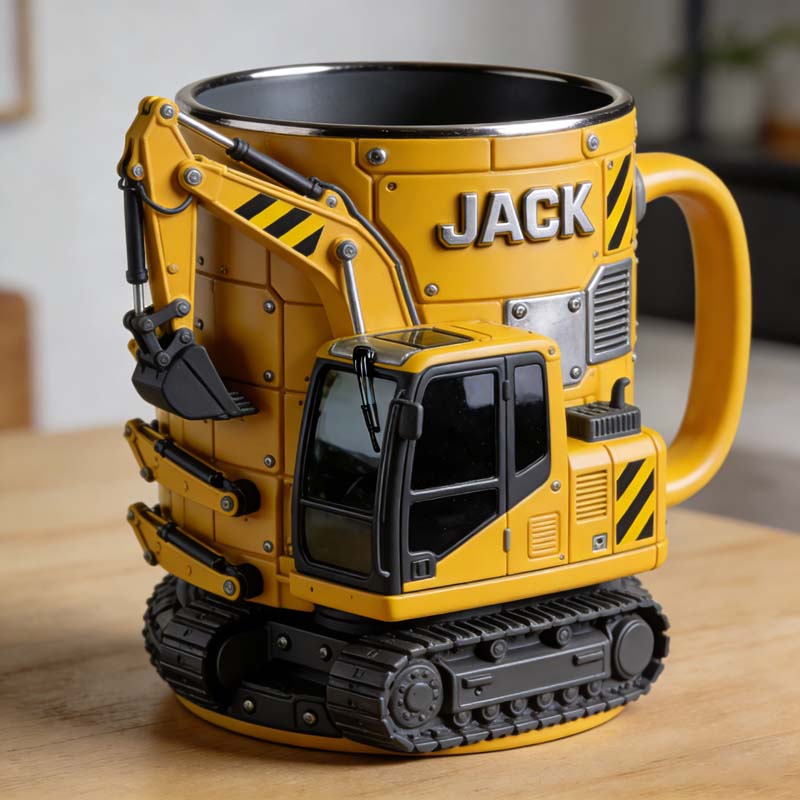 Personalized Excavator & Construction Vehicle Themed Mug