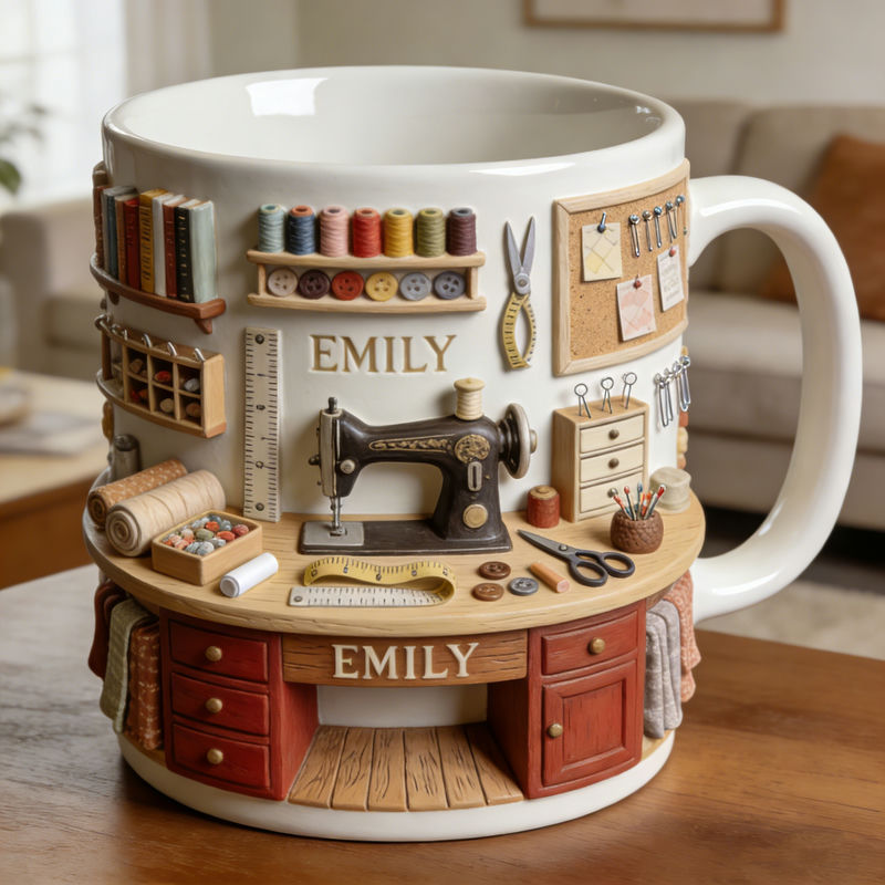Personalized Sewing Room Themed Mug