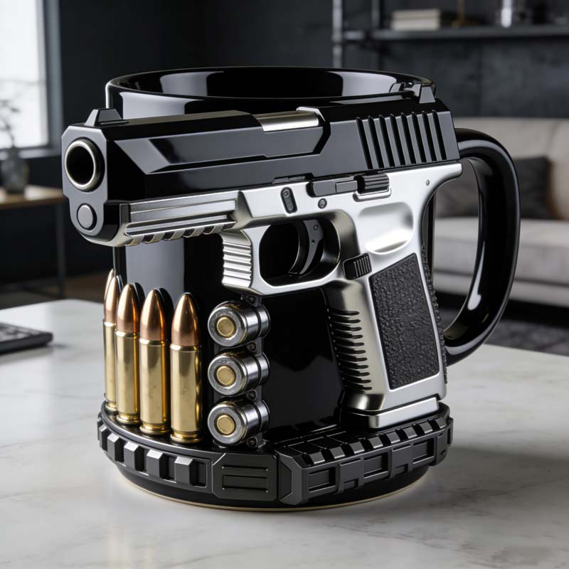 Personalized Pistol Bullet-Themed Mug