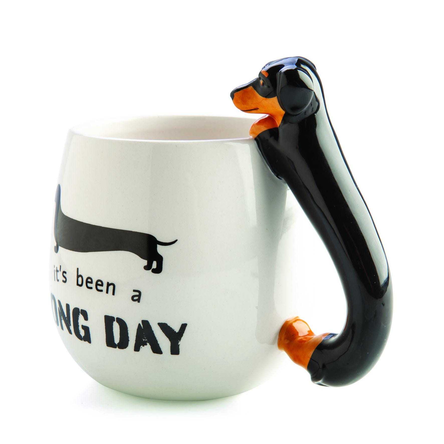 Dachshund Mug Ceramic Funny Dog Lover Gift 3D Sausage Dog Coffee Cup