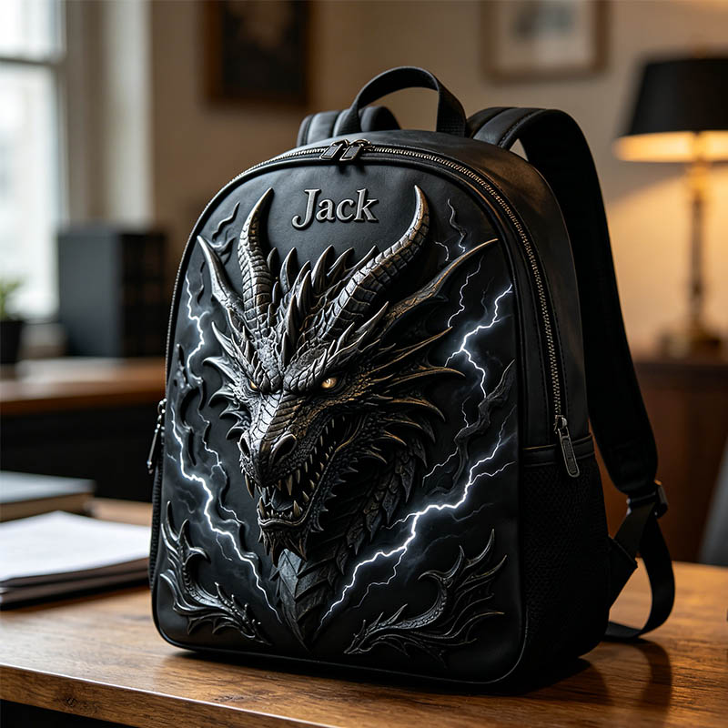 Personalized Dark Dragon Themed Backpack